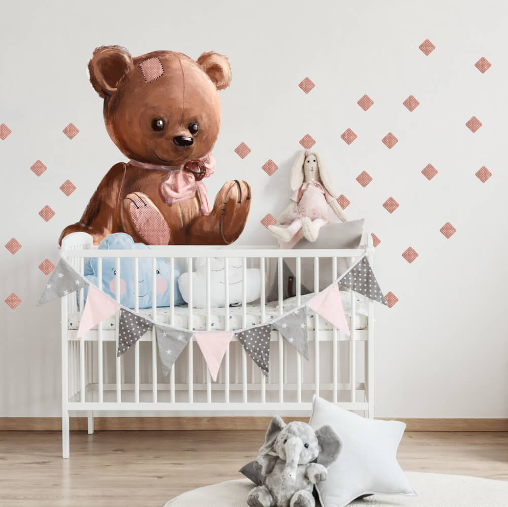 Above the crib sticker - Teddy bear for a girl