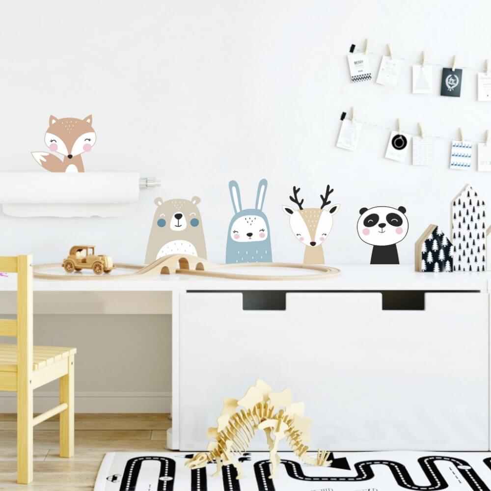 Animals - textile stickers for children's room