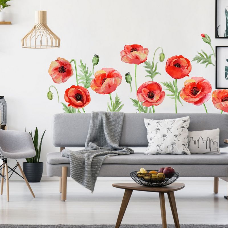Self-adhesive flower wallpapers Wild poppy
