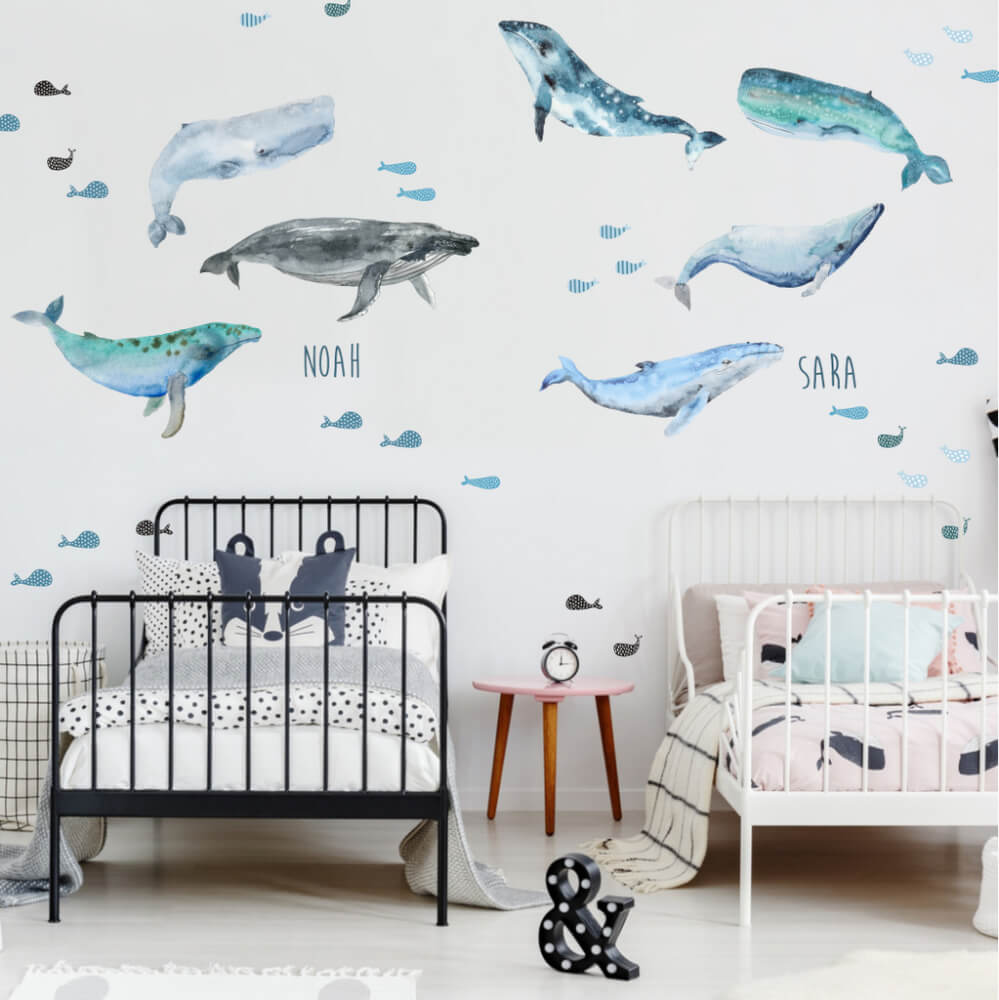 Self-adhesive wallpaper - Whales