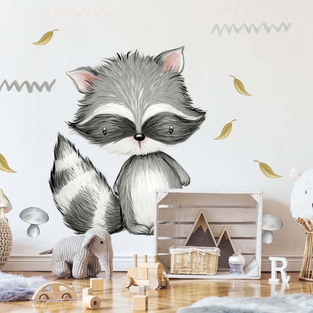Sticker for a children's room - Raccoon