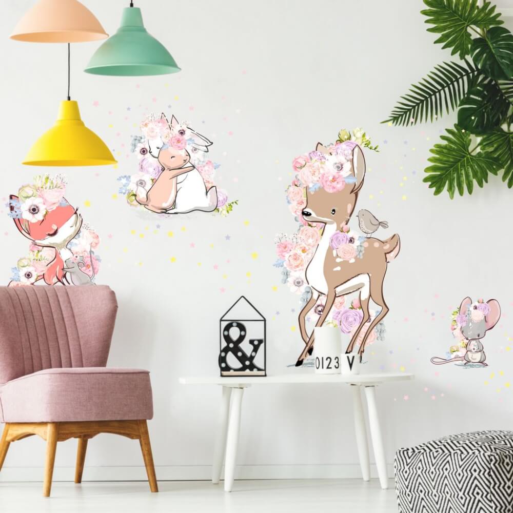 Wall sticker - Floral animals