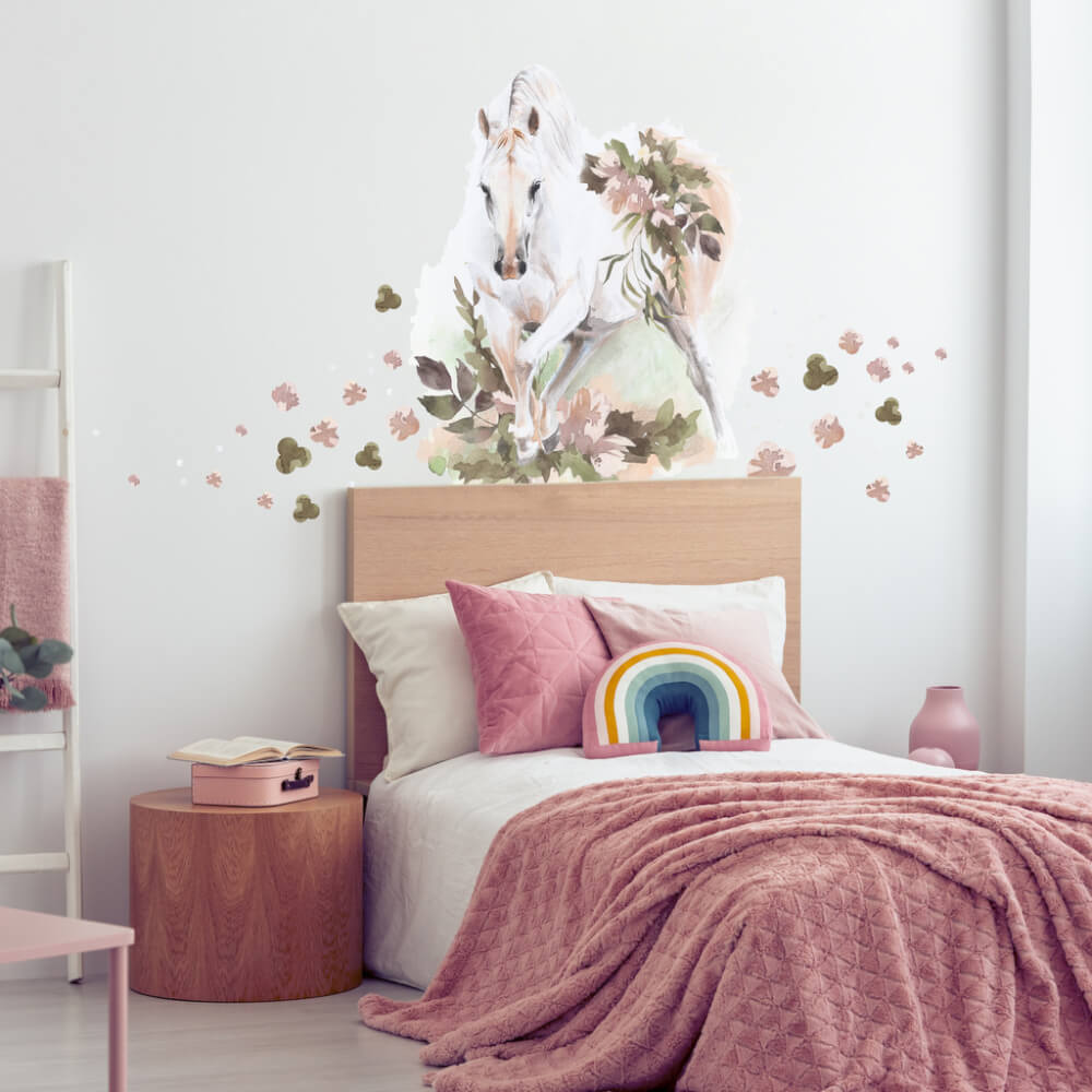 Wall sticker - Horse with flowers