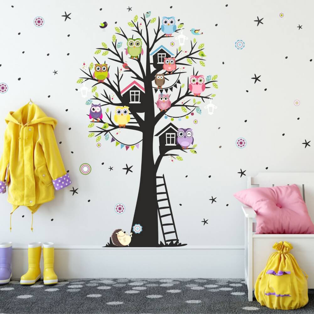 Wall stickers  - Baby owls on a tree