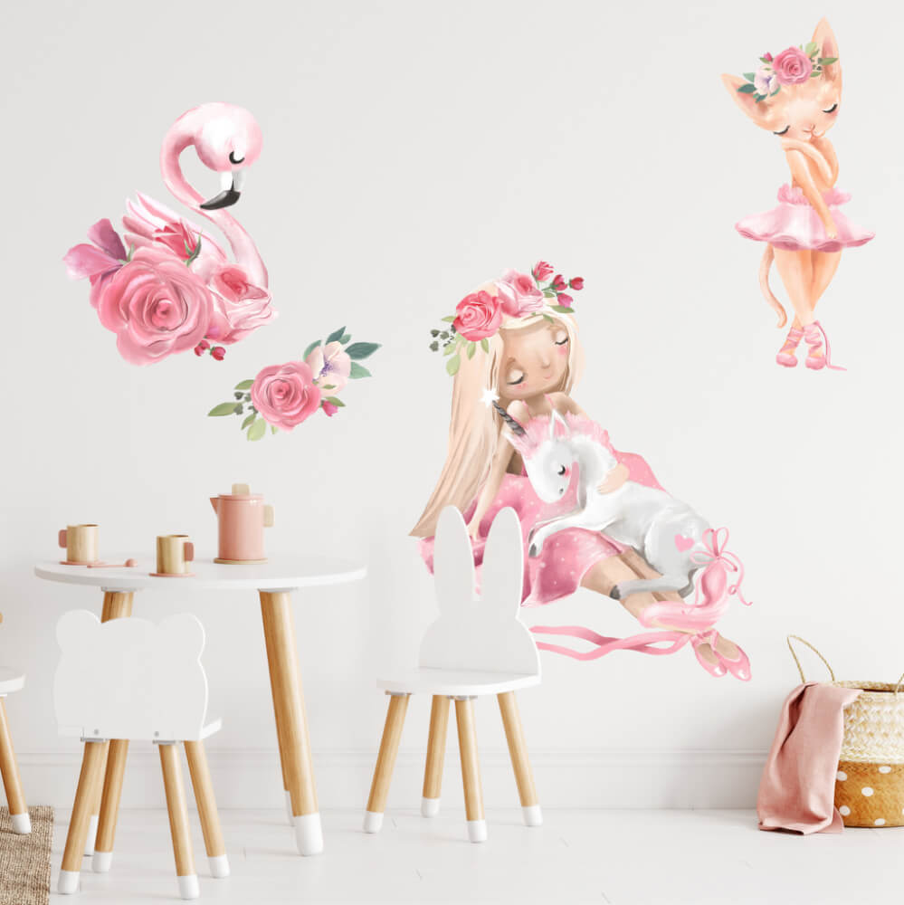 Wall stickers - Ballerinas and a unicorn