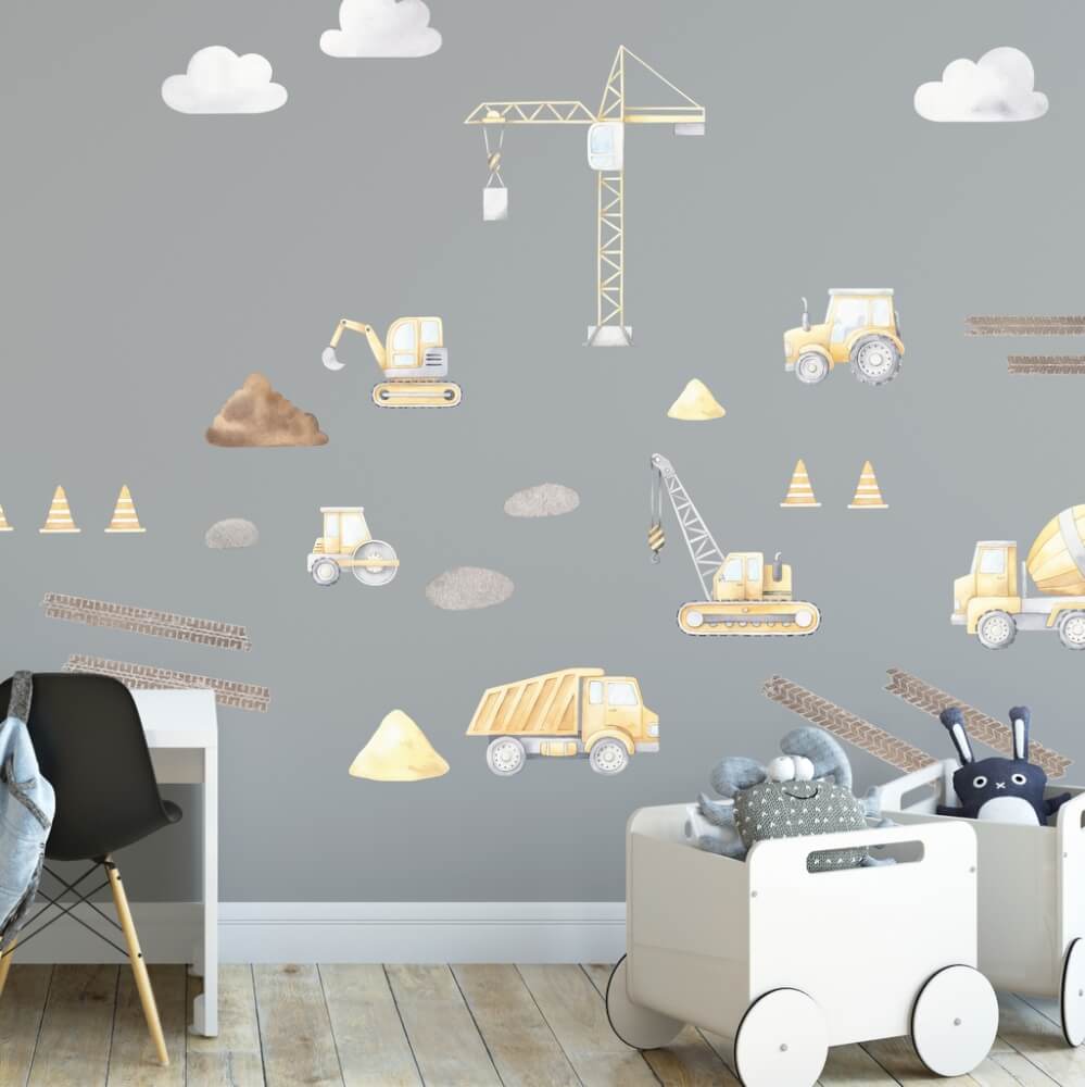 Wall stickers - Construction vehicles