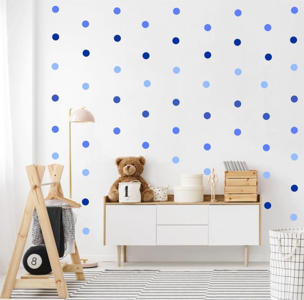 Wall stickers dots in blue colours