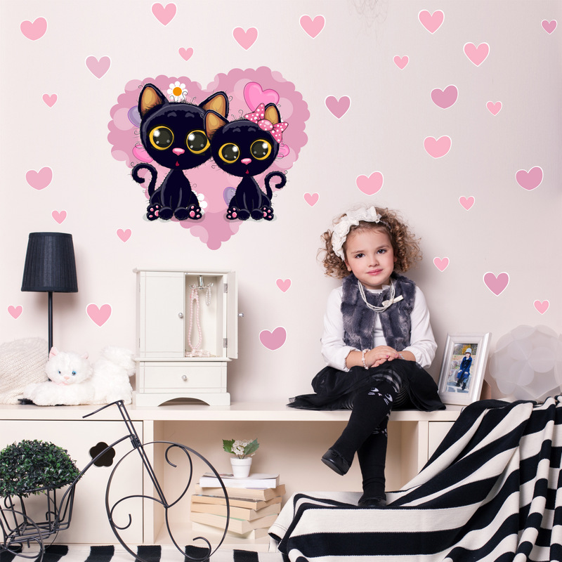 Wall stickers - Kittens in a heart