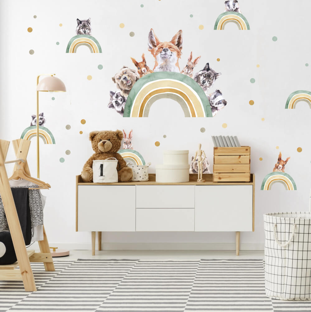 Wall stickers - Rainbow with animals