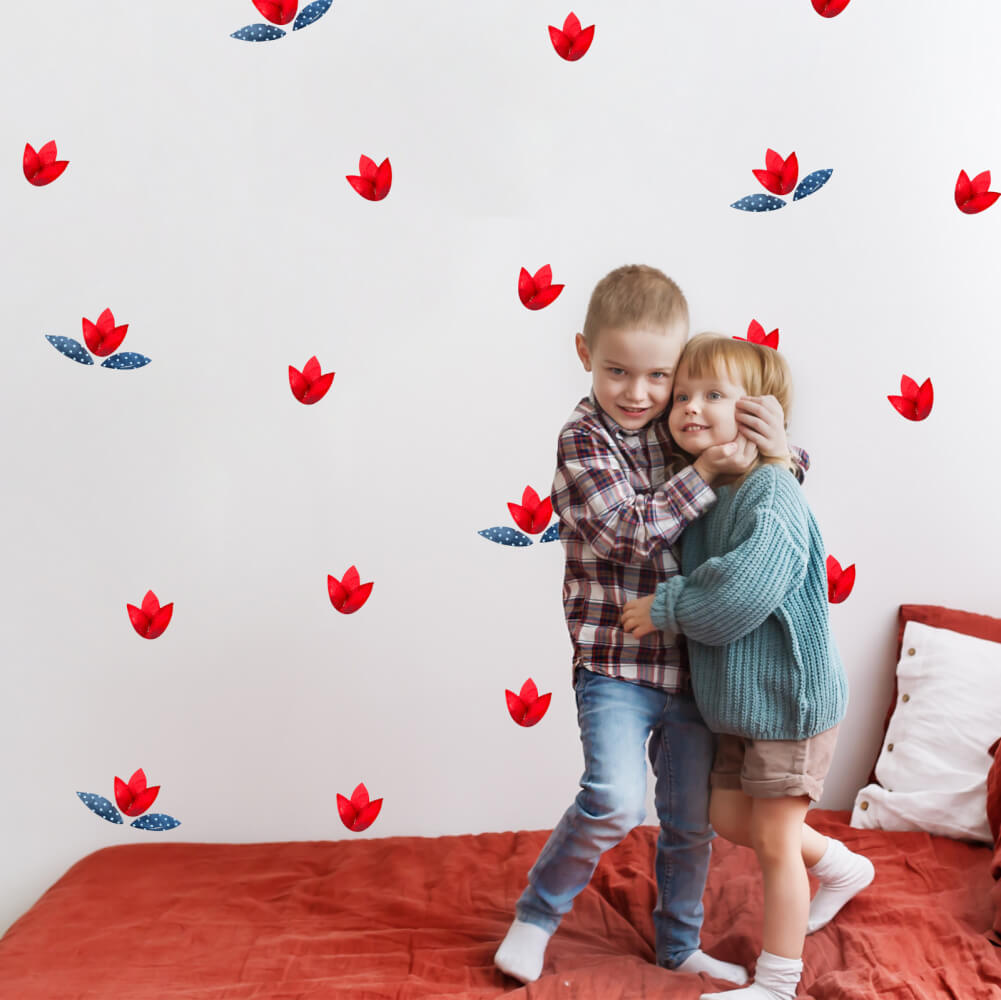 Wall stickers - Red flowers