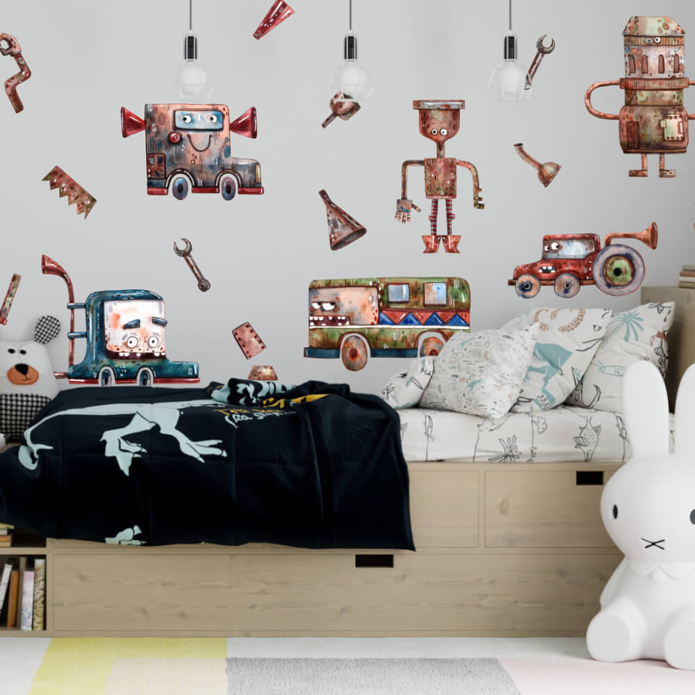 Wall stickers - Robotic cars for boys